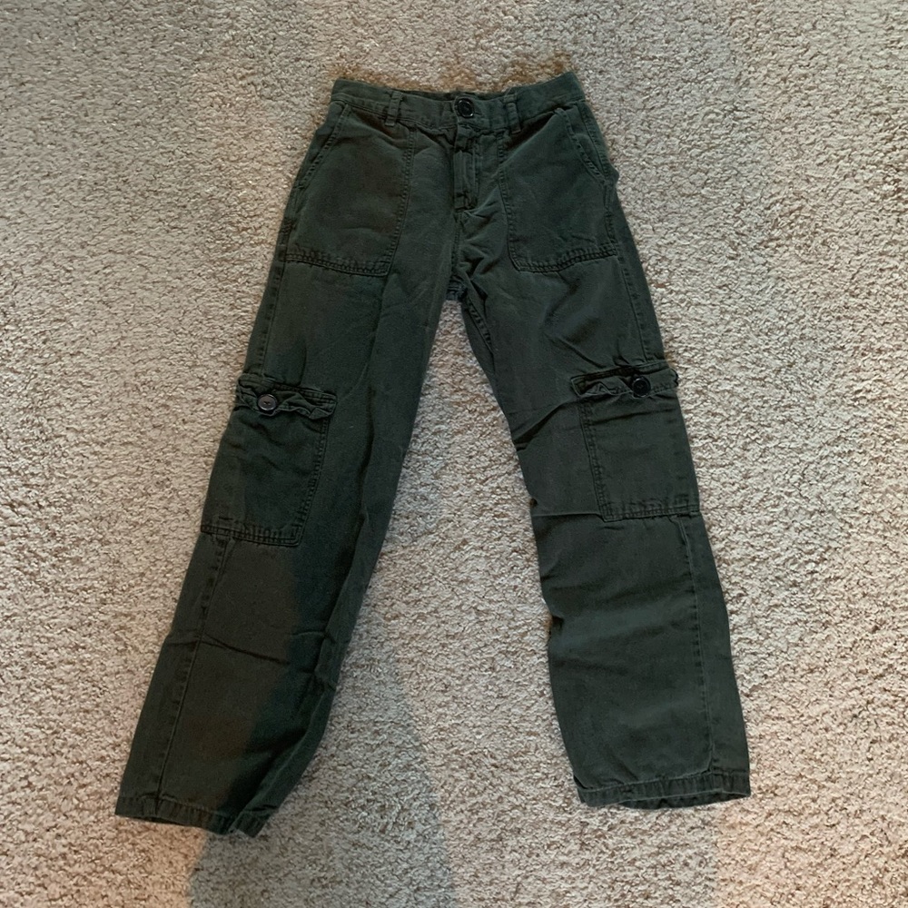 Zara TRF Army Green Straight Leg Cargo Pants